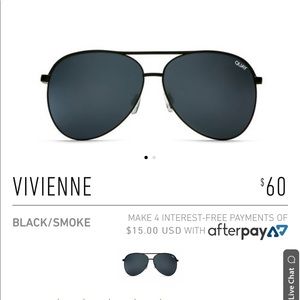 Quay Australia Accessories - Quay Vivienne Black Aviators Quay Australia Accessories - Quay Vivienne Black Aviators